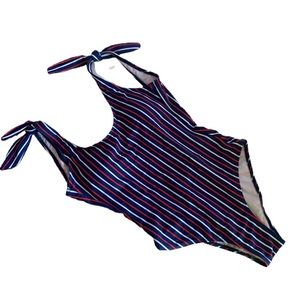 NWT Kensie Nautical Stripe One Piece Swimsuit S